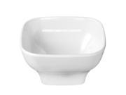 Excellanté Royal White Collection 5 1 20 by 5 1 20 Inch Round Square Bowl 2 3 4 Inch Deep 16 Ounce Royal White Each