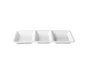 Excellanté Royal White Collection 14 3 4 by 6 1 4 Inch by 1.375 Inch Rectangular 3 Section Compartment Tray Royal White Each