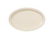 Excellante Milan Melamine Tan Collection 9 3 4 by 6 3 4 Inch Oval Platter with Narrow Rim Tan Dozen