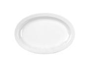 Excellante Milan Melamine White Collection 9 3 4 by 6 3 4 Inch Oval Platter with Narrow Rim White Dozen