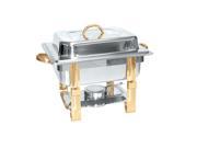 Excellanté Stainless Steel 4 Quart Gold Accented Chafer Set
