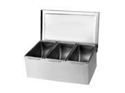 Excellante Stainless Steel 3 Compartments Condiment Holder Each