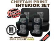 Mesh Cheetah Seat Covers – Animal Print Accent on Thick Padded Black Mesh – Exclusive from Unique Imports
