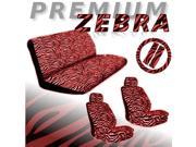 Red Zebra Seat Covers Set – 11pc Safari Animal Print