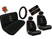 Rose Flower Seat Cover Set – 11pc Full Interior