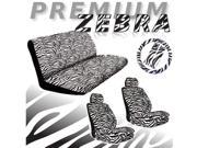 White Zebra Seat Covers Set – 11pc Safari Animal Print