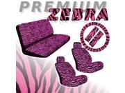 Pink Zebra Seat Covers Set – 11pc Safari Animal Print