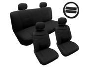 Premium Synthetic PU Faux Leather Seat Cover Set Solid Black 10pc Set For Chevy Cobalt Premium Synthetic PU Faux Leather Seat Cover Set Solid Black 10pc Set For Chevy Cobalt
