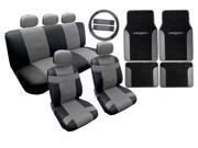 Two Tone Premium Synthetic PU Faux Leather Seat Cover Set Black and Gray with Matching Tribal Floor Mats 18pc For Subaru Legacy Two Tone Premium Synthetic PU Faux Leather Seat Cover Set Black and Gray with Matching Tribal Floor Mats 18pc For Subaru Legacy
