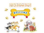 Eureka Wags and Whiskers Pawprint Welcome Bulletin Board Set 4 Panels 17 x 24 Each