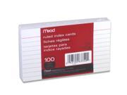 Mead 3 x 5 Inch Index Cards Ruled 100 Count White 63350