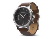 Garmin Vivomove Premium Activity Tracking Watch Stainless Steel w Leather Band