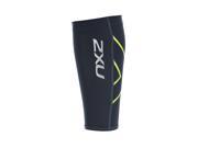 2XU Unisex Compression Calf Guards Ombre Blue Gecko Glow Size Small
