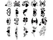 Self Adhesive Airbrush Tattoo Stencil Set Book 20 Love Heart Design Templates