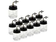 10 Glass 3 4oz 22cc Bottles Jars Side Feed Mount Airbrush Lid Assembly Adapter