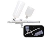 Pro DUAL ACTION AIRBRUSH Set Kit 3 4 1.5 oz Plastic Gravity Cups Sunless Tanning