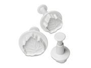 Ateco Cake Decorating Tools 3 Piece LEAF PLUNGER CUTTERS Emboss Sugar Paste