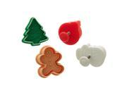 Ateco Cake Decorating Tools 4 PIECE CHRISTMAS COOKIE CUTTER SET Tree Gingerbread