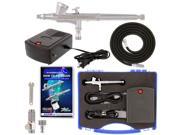 Complete Gravity Dual Action AIRBRUSH SET KIT Air Compressor Hobby Cake Tattoo