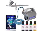 CAKE DECORATING AIRBRUSH KIT Air Compressor Americolor 4 Color Food Coloring Set