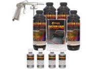 Bed Liner CUSTOM COAT PEWTER MET 4 L Urethane Spray On Truck Kit w Spray Gun