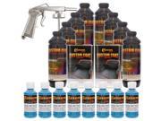 Bed Liner CUSTOM COAT SAFETY BLUE 8 L Urethane Spray On Truck Kit w Spray Gun