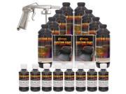 Bed Liner CUSTOM COAT BLACK MET 8 L Urethane Spray On Truck Kit w Spray Gun