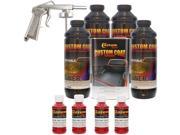 Bed Liner CUSTOM COAT HOT ROD RED 4 L Urethane Spray On Truck Kit w Spray Gun
