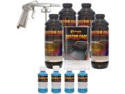 Bed Liner CUSTOM COAT SAFETY BLUE 4 L Urethane Spray On Truck Kit w Spray Gun