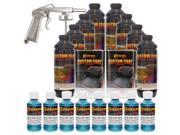 Bed Liner CUSTOM COAT BLUE MET 8 L Urethane Spray On Truck Kit w Spray Gun