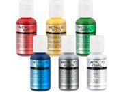 6 US Cake Supply Airbrush Cake Pearlescent Shimmer Metallic Colors in 0.7 fl.oz.