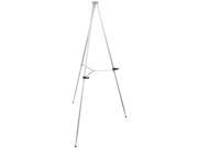 US Art Supply® Gallery Large Silver Aluminum Metal Display Easel Presentations