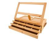 US Art Supply GRAND SOLANA 3 Drawer Adjustable Wood Storage Box Fold Down Easel