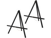 US Art Supply 20 Tall Tripod Easel Pine Wood Painted Black Pack of 2 Easels