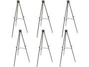 6 Pack of US Art Supply Showroom XL Extra Large 70 Tall Black Aluminum Easel