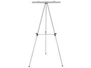 US Art Supply® Classroom Large Silver Aluminum Metal Flipchart Display Easel