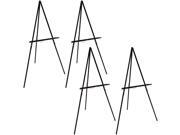 4 Pack of US Art Supply 64 High x 27 1 2 Wide BLACK Wooden Tripod Display Floor Easel Artist Easel