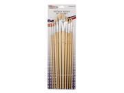 US Art Supply 10 Piece Artist Bristle Brush Set Acrylic Painting Art
