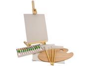 US Art Supply 21 Piece Acrylic Painting Set with Table Easel Canvas 12 colors