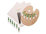 US Art Supply 19 Piece Acrylic Painting Set Canvas Panels 12 Colors Brushes