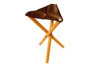 US Art Supply Portable Three Leg Wood Artist Folding Stool with Saddle Leather Seat