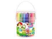 US Art Supply 48 Count Washable Marker Bucket Set Broad Tip Markers with Vibrant and Bold Colors for Childrens Kids