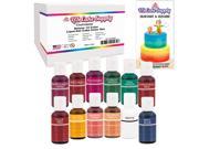 12 Color Secondary US Cake Supply by Chefmaster Liqua Gel Paste Cake Color Set 0.7 fl. oz. 20ml Bottles