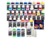 Createx 36 Color Master Airbrush Paint Kit with DVD Cleaner 100 Mix Cups