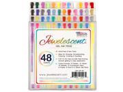 US Art Supply Jewelescent 48 Color Gel Pen Set Classic Glitter Metallic Neon Pastel Swirl Colors