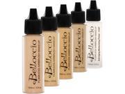 Belloccio MEDIUM Airbrush Makeup FOUNDATION SET Mid Tone Shade Face Cosmetic Kit
