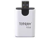 TOPRAM RV32 USB 3.0 Dual Slot Card Reader Support Samsung Kingston SanDisk SD SDHC SDXC microSD microSDHC microSDXC TF Memory Card