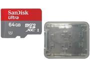 SanDisk 64GB 64G microSDXC microSD microSDHC SD SDHC SDXC Card Mobile Ultra Class 10 UHS I in OEM bulk package with small multifunction memory card protective c