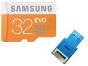 Samsung EVO 32GB 32G microSD microSDHC SD SDHC Card Class 10 UHS I with oem SD Adapter oem USB 2.0 Reader