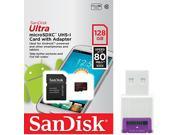 SanDisk 128GB microSD 128G microSDXC Ultra 80mb s microSD micro SDHC SDXC Class 10 UHS I C10 SDSQUNC 128G Memory Card with USB 2.0 card reader